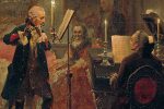 painting of C. P. E. Bach and Frederick the Great playing music