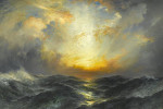 Painting of a sunset over the sea